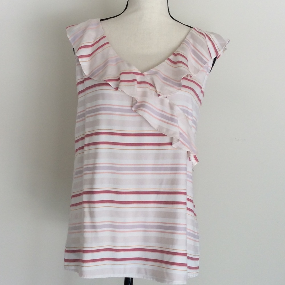 Loft ruffle short sleeve blouse